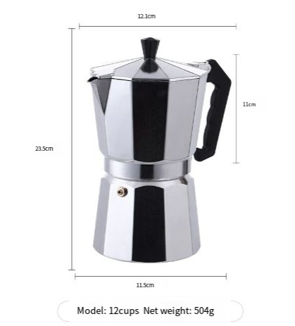 Italian Aluminum Moka Coffee Pot for Home Brewing