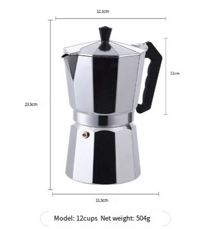 Italian Aluminum Moka Coffee Pot for Home Brewing